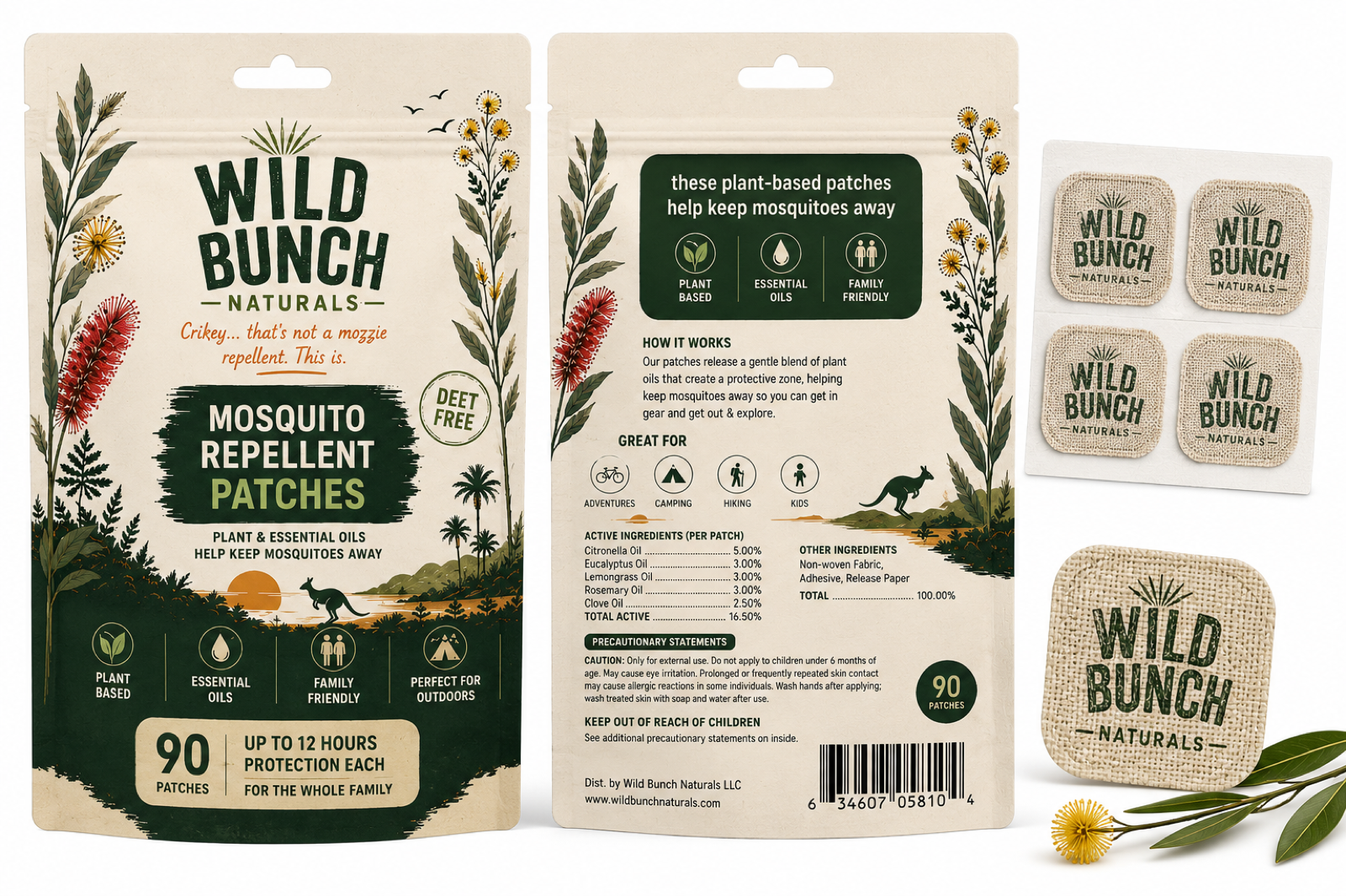 Wild Bunch Naturals mosquito repellent patches